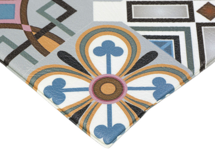 Läufer & Stufenmatten - Strapazierfähiger Küchenläufer und -teppich im Fliesen-Design, in Größe 110 (Küchenläufer, 50 x 150 cm) bis 164 (Küchenteppich, 120 x 170 cm), in Farbe BLAU-GRAU Ansicht 3