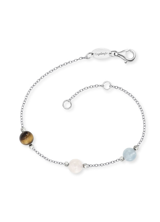 - Powerful Stone Armband mit 3 echten Edelsteinen, in Farbe BRAUN / ROSA / HELLBLAU Ansicht 2