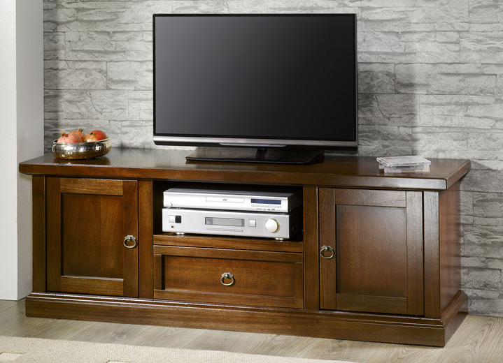 Vitrinen - Möbelserie aus teilmassivem Holz, in Farbe ANTIKWEISS, in Ausführung TV-Kommode Ansicht 6