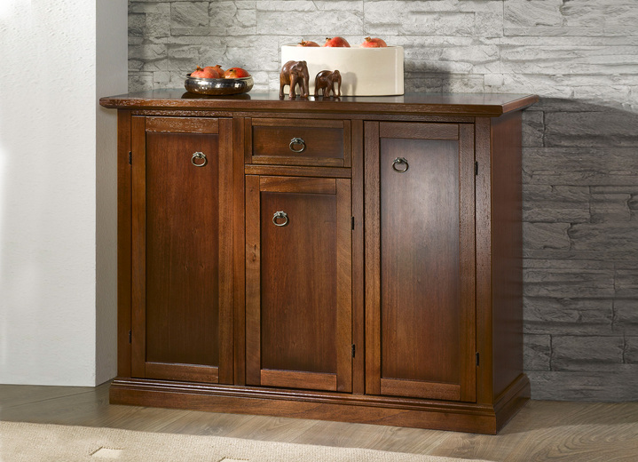 Vitrinen - Möbelserie aus teilmassivem Holz, in Farbe ANTIKWEISS, in Ausführung TV-Kommode Ansicht 7