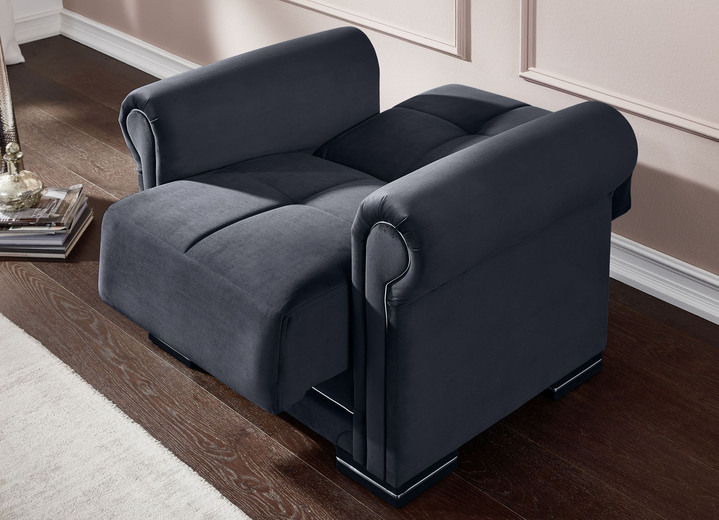 Polstergruppen - Polstermöbel auf stabilem Holzgrundgestell mit Funktion, in Farbe ROT, in Ausführung Sessel Ansicht 4