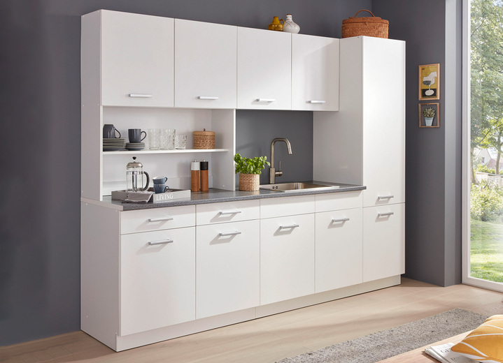 - Zeitlos schöner Seitenschrank, in Farbe WEISS, in Ausführung Hängeschrank
