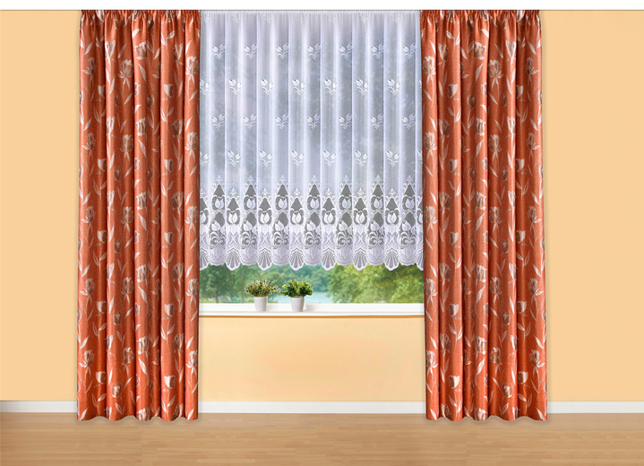 - Blumenfenster-Store mit Automatikfaltenband 1:3, in Größe 140 (H120xB300 cm) bis 181 (H175xB600 cm), in Farbe WEISS Ansicht 3