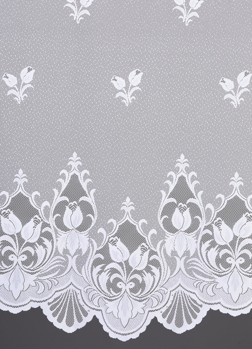 Klassisch - Kleinfenster-Store mit Stangendurchzug, in Größe 120 (H80xB100 cm) bis 125 (H100xB150 cm), in Farbe WEISS Ansicht 2