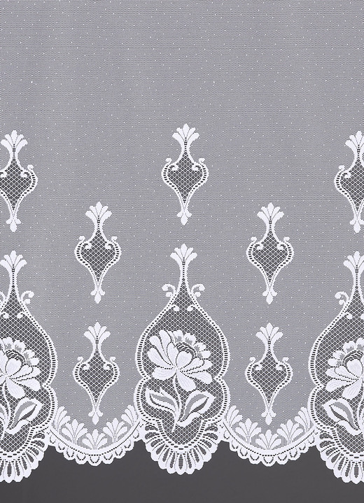 - Luftig-leichter Blumenfenster-Store, in Größe 140 (H120xB300 cm) bis 179 (H175xB450 cm), in Farbe WEISS Ansicht 2