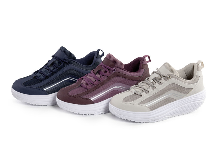 Gesundheitsschuhe - Aerosoft-Walker-Schnürschuhe mit auswechselbarer Weichschaum-Einlegesohle, in Größe 037 bis 045, in Farbe BEERE Ansicht 2