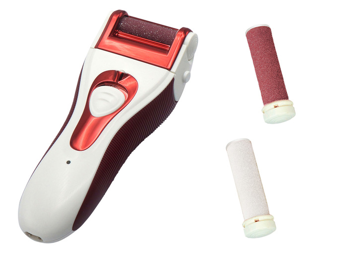 - Hornhautentferner mit ergonomischem Handgriff, in Farbe ROT-WEISS Ansicht 2