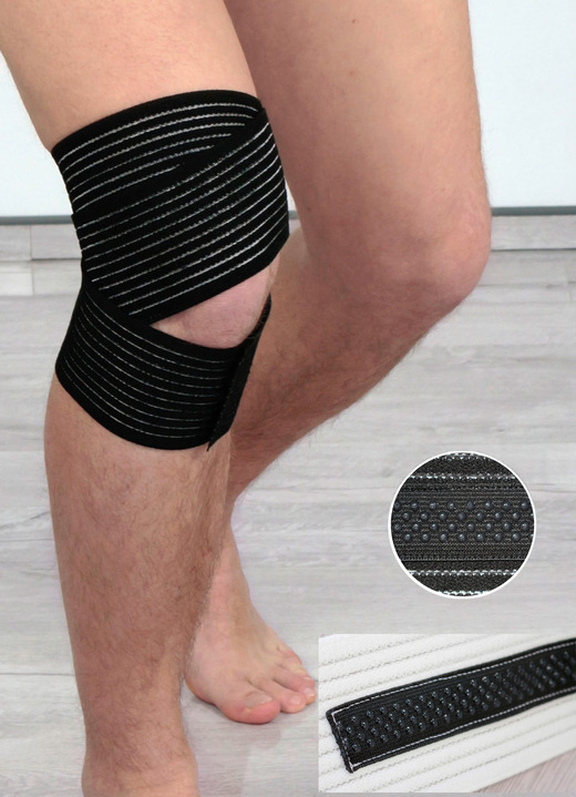 - Kniebandage mit Anti-Rutschbeschichtung, in Farbe SCHWARZ