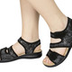 Gesundheitsschuhe - Sandalette von Aerosoft in Weite G–H, in Größe 036 bis 042, in Farbe SCHWARZ, in Ausführung mit elastischem Einschlupf – Farbe SCHWARZ – Ansicht 1