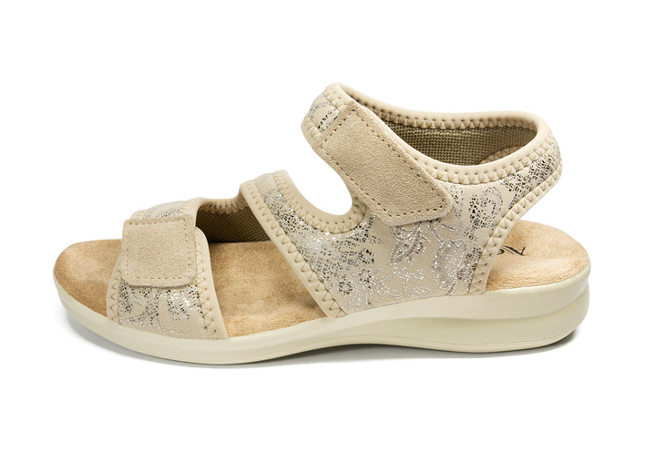 Gesundheitsschuhe - Sandalette von Aerosoft in Weite G–H, in Größe 036 bis 042, in Farbe BEIGE, in Ausführung mit Klettverschluss Ansicht 1