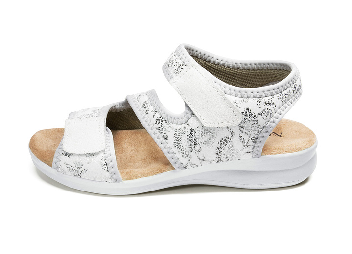 Schuhe - Sandalette von Aerosoft in Weite G–H, in Größe 036 bis 042, in Farbe WEISS, in Ausführung mit Klettverschluss Ansicht 1