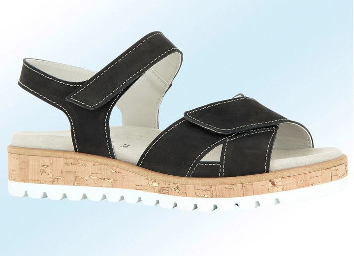 - FLORETT Leder Sandalette, in Größe 036 bis 042, in Farbe MARINE