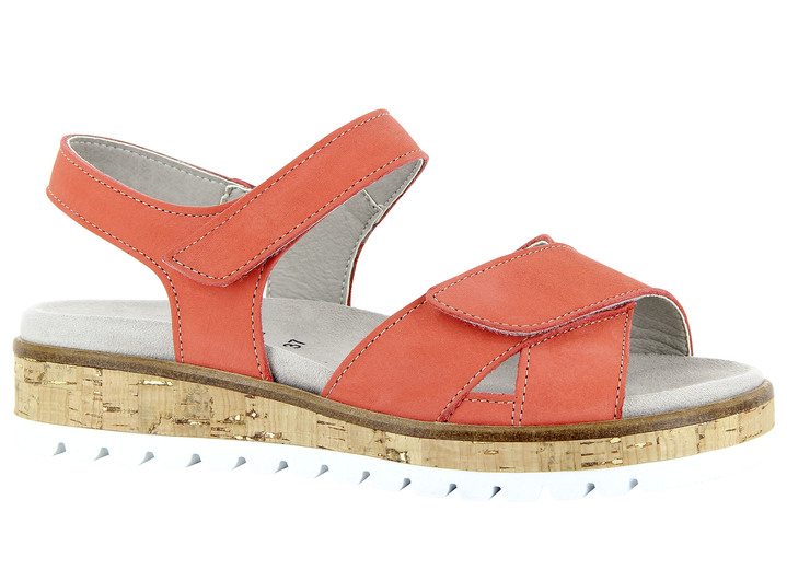 - FLORETT Leder Sandalette, in Größe 036 bis 042, in Farbe KORALLE