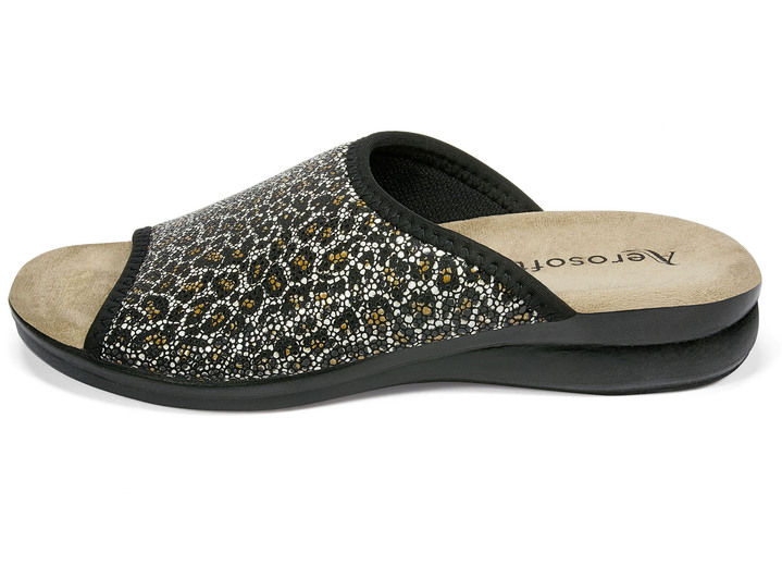 Sandaletten & Pantoletten - Stretch Sommerschuhe wahlweise als Pantolette oder Sandalette Ansicht 5 Sandaletten & Pantoletten - Stretch Sommerschuhe wahlweise als Pantolette oder Sandalette, in Größe 036 bis 042, in Farbe WEISS-LEO, in Ausführung Pantolette Ansicht 5