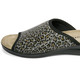 Sandaletten & Pantoletten - Stretch Sommerschuhe wahlweise als Pantolette oder Sandalette – Farbe SCHWARZ-LEO – Ansicht 1 Sandaletten & Pantoletten - Stretch Sommerschuhe wahlweise als Pantolette oder Sandalette, in Größe 036 bis 042, in Farbe WEISS-LEO, in Ausführung Pantolette – Farbe SCHWARZ-LEO – Ansicht 1