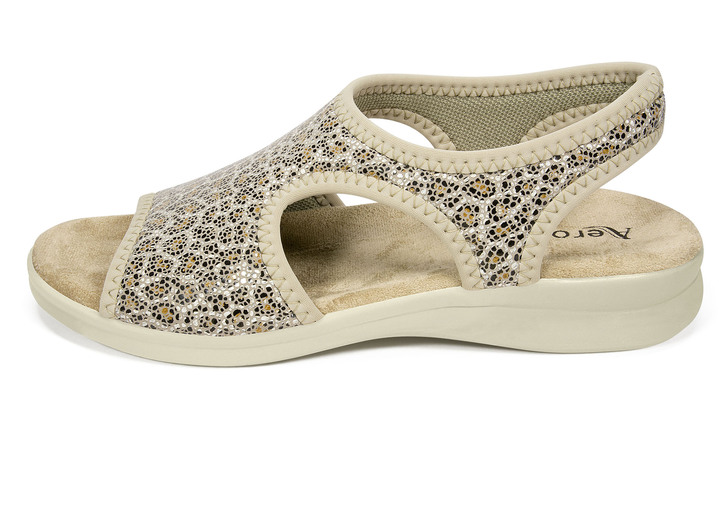 Sandaletten & Pantoletten - Stretch Sommerschuhe wahlweise als Pantolette oder Sandalette Ansicht 2 Sandaletten & Pantoletten - Stretch Sommerschuhe wahlweise als Pantolette oder Sandalette, in Größe 036 bis 042, in Farbe WEISS-LEO, in Ausführung Pantolette Ansicht 2