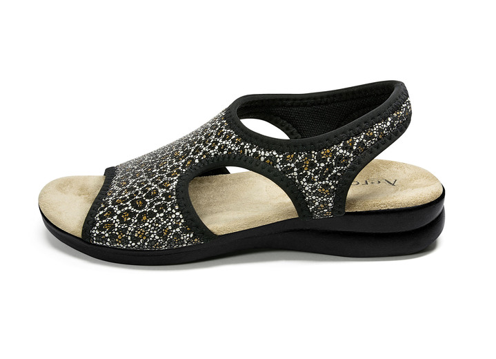 Sandaletten & Pantoletten - Stretch Sommerschuhe wahlweise als Pantolette oder Sandalette Ansicht 6 Sandaletten & Pantoletten - Stretch Sommerschuhe wahlweise als Pantolette oder Sandalette, in Größe 036 bis 042, in Farbe WEISS-LEO, in Ausführung Pantolette Ansicht 6