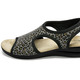 Sandaletten & Pantoletten - Stretch Sommerschuhe wahlweise als Pantolette oder Sandalette – Farbe SCHWARZ-LEO – Ansicht 2 Sandaletten & Pantoletten - Stretch Sommerschuhe wahlweise als Pantolette oder Sandalette, in Größe 036 bis 042, in Farbe WEISS-LEO, in Ausführung Pantolette – Farbe SCHWARZ-LEO – Ansicht 2