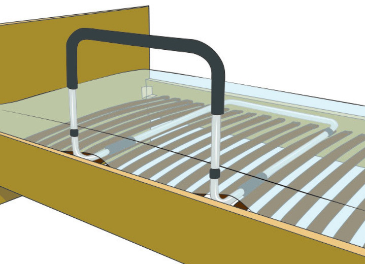 - Macht das Aufstehen leichter: Bett-Aufstehhilfe, in Farbe SILBER-SCHWARZ Ansicht 4