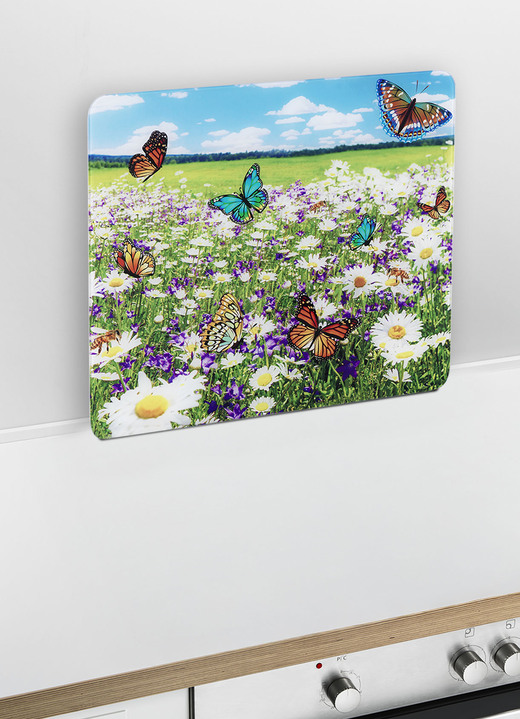 Haushaltshelfer - Wandblende aus Glas mit Sommerwiesen-Motiv, in Farbe SOMMERWIESE Ansicht 2