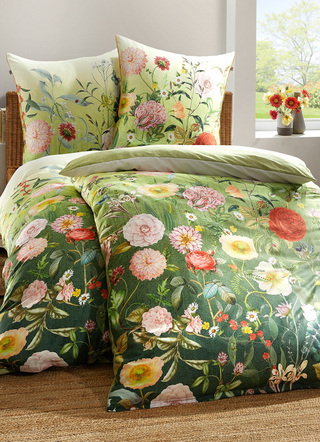 Bettwäschegarnituren - Wendebettwäsche-Garnitur aus Mako-Satin – Farbe GRÜN Bettwäschegarnituren - Wendebettwäsche-Garnitur aus Mako-Satin, in Größe 112 (80/80 cm + 135/200 cm) bis 115 (80/80 cm + 155/220 cm), in Farbe GRÜN