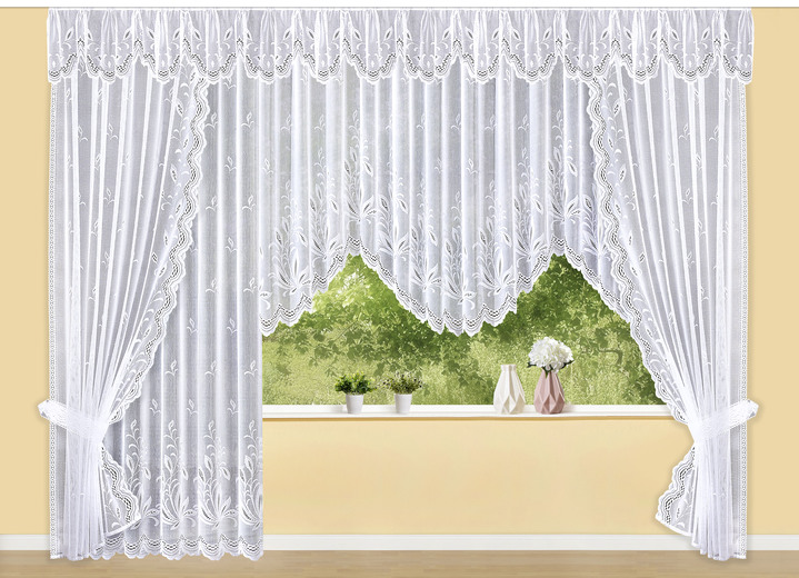 - Hervorragender Bogenstore mit Automatikfaltenband, in Größe 140 (H120xB300 cm) bis 167 (H145xB750 cm), in Farbe WEISS Ansicht 3