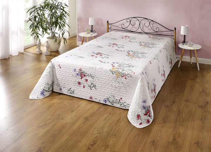 - Tagesdecke/Kissenhüllen, verschiedene Ausführungen, in Größe 873 (für Einzelbett, 135x210 cm) bis 920 (2 Kissenbezüge, 40x 40 cm), in Farbe CREME-BUNT Ansicht 1