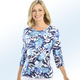 34-Arm - Shirt mit floralem Alloverdruck, in Größe 038 bis 054, in Farbe BLAU-MULTICOLOR