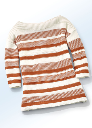 Pullover in 3 Farben mit Ringeln und Strukturmix