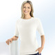 Kurzarm - Pulli mit Zopfmuster – Farbe ECRU Kurzarm - Pulli mit Zopfmuster, in Größe 036 bis 052, in Farbe ECRU