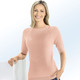 Kurzarm - Pulli mit Zopfmuster – Farbe LACHS Kurzarm - Pulli mit Zopfmuster, in Größe 036 bis 052, in Farbe ECRU