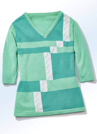 Pullover in 2 Farben mit Intarsien-Dessin