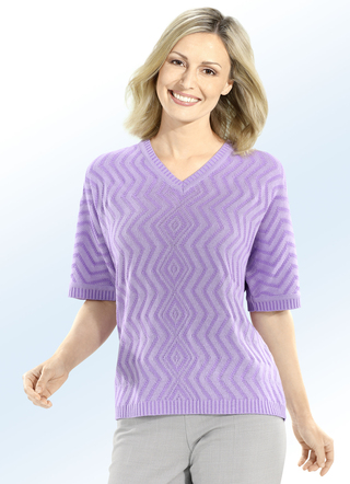 Pulli in 2 Farben mit dekorativem Zackendessin