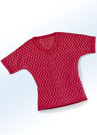 Pulli in 2 Farben mit dekorativem Zackendessin