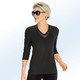 34-Arm - Shirt mit V-Ausschnitt in 5 Farben – Farbe SCHWARZ 34-Arm - Shirt mit V-Ausschnitt in 5 Farben, in Größe 036 bis 054, in Farbe TÜRKIS