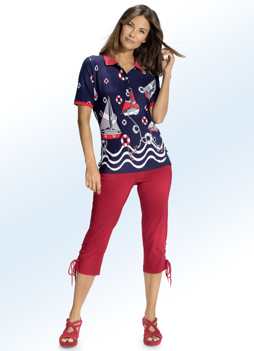 Hosen - Caprihose mit raffinierter Schnürrung, in Größe 017 bis 052, in Farbe ROT Ansicht 2