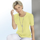 Kurzarm - Shirt mit dezenter Kräuselung in 4 Farben – Farbe GELB Kurzarm - Shirt mit dezenter Kräuselung in 4 Farben, in Größe 036 bis 054, in Farbe GELB