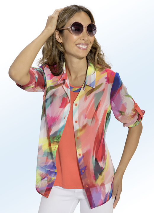 Sets - 2-teiliges Set mit farbbrillantem Druck Ansicht 2 Sets - 2-teiliges Set mit farbbrillantem Druck, in Größe 036 bis 054, in Farbe KORALLE-BUNT Ansicht 2