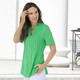 Tuniken - Shirt-Tunika mit Schlingenknopfleiste – Farbe GRÜN Tuniken - Shirt-Tunika mit Schlingenknopfleiste, in Größe 036 bis 054, in Farbe ROYALBLAU