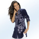 Blusen - Longbluse mit Floraldessin – Farbe MARINE-ECRU Blusen - Longbluse mit Floraldessin, in Größe 036 bis 054, in Farbe SCHWARZ-ECRU