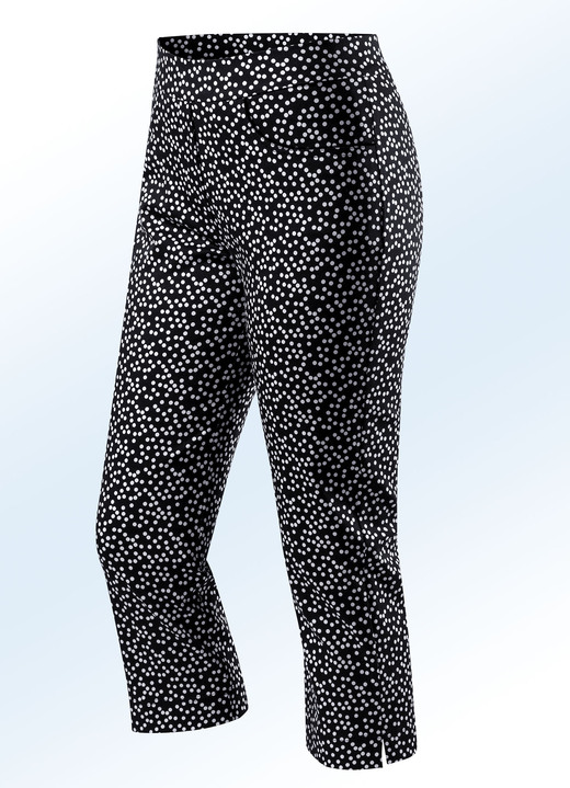 SALE % - Soft-Stretch-Caprihose, in Größe 017 bis 052, in Farbe SCHWARZ-WEISS Ansicht 1