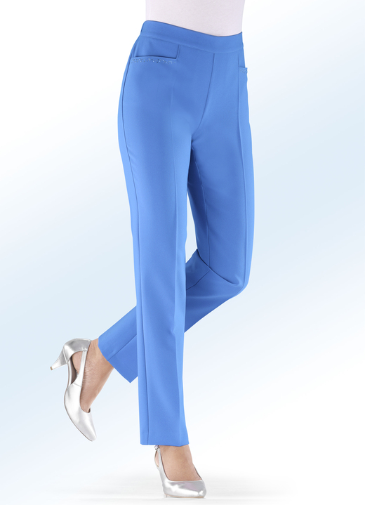 Damenmode - Hose mit funkelndem Perlen- und Glitzersteinchenbesatz, in Größe 018 bis 245, in Farbe KOBALTBLAU Ansicht 1