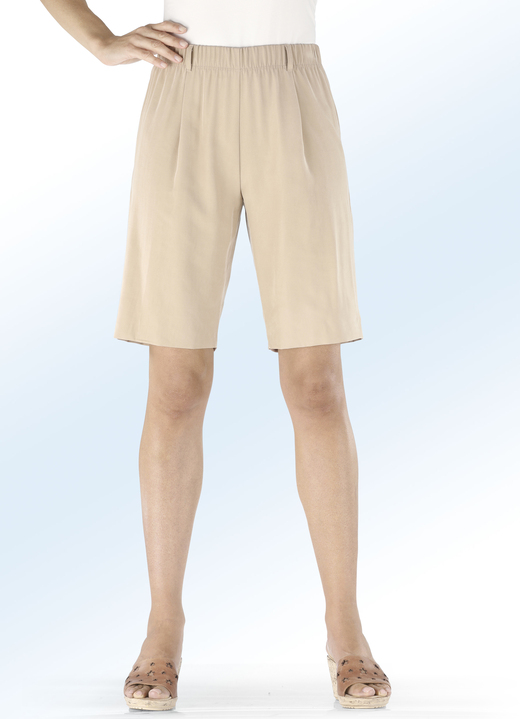 Hosen - Bermudas in bequmer Schlupfform, in Größe 034 bis 050, in Farbe BEIGE