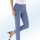 Hosen - Hose mit ausdrucksstarker Dessinierung, in Größe 018 bis 050, in Farbe MARINE-WEISS