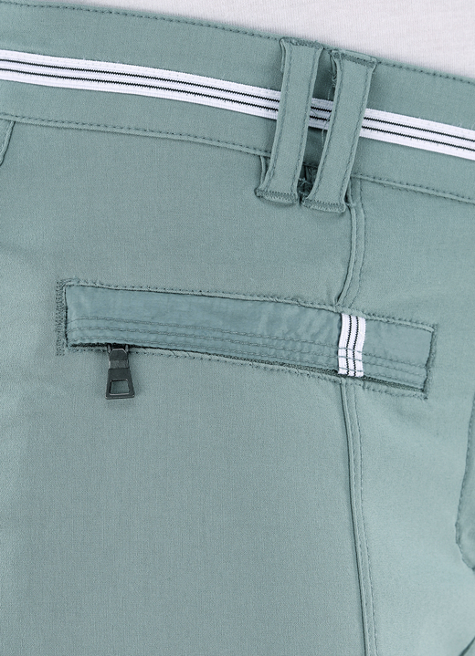 Hosen mit Knopf- und Reißverschluss - 7/8-lange Hose mit kontrastfarbenem Zierband Ansicht 11 Hosen mit Knopf- und Reißverschluss - 7/8-lange Hose mit kontrastfarbenem Zierband, in Größe 017 bis 052, in Farbe MINT Ansicht 11