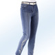 Hosen mit Knopf- und Reißverschluss - Edel-Jeans mit Stickerei-Applikationen und Glitzersteinchen, in Größe 017 bis 052, in Farbe HELLBLAU – Farbe JEANSBLAU – Ansicht 1