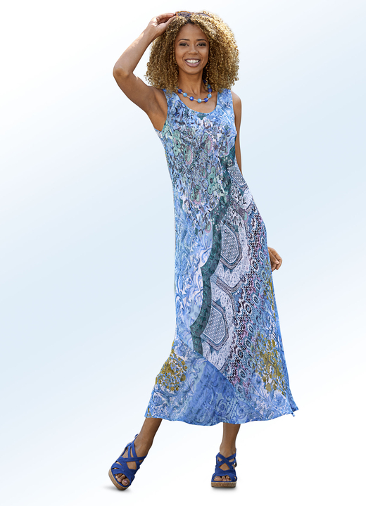 - Wunderschönes Wendekleid in Schlupfform, in Größe 036 bis 052, in Farbe HELLBLAU-TÜRKIS-PETROL Ansicht 2