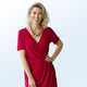 Kurzarm - Kleid in angesagter Wickeloptik – Farbe ROT Kurzarm - Kleid in angesagter Wickeloptik, in Größe 036 bis 052, in Farbe SCHWARZ