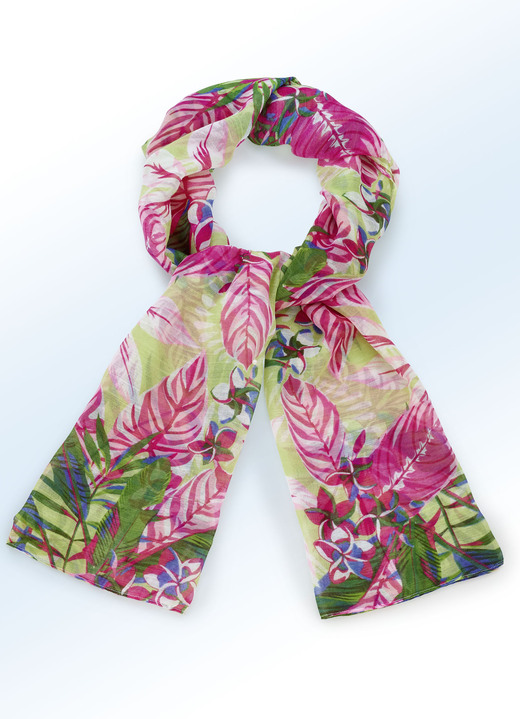Schals - Schal mit Floraldessin, in Farbe LINDGRÜN-BUNT Ansicht 1