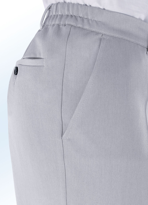 - Hose mit seitlichen Dehnbundeinsätzen, in Größe 025 bis 110, in Farbe HELLGRAU MELIERT Ansicht 2